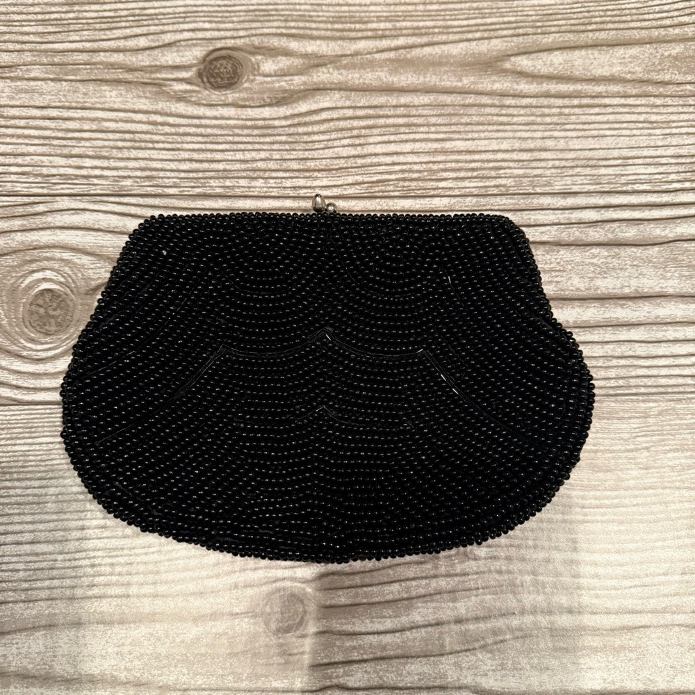Vintage Bag by Debbie Black Beaded Evening Clutch Formal Cocktail Purse